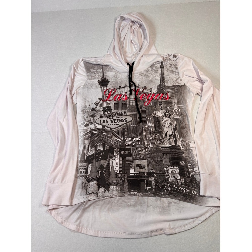 Sweet Gisele Las Vegas Graphic T-Shirt Hoodie XL Pink Glitter Souvenir Top